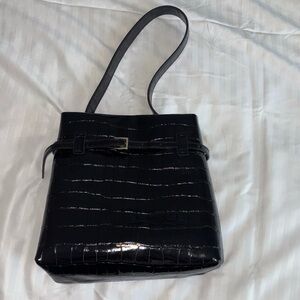 Manu Atelier Mini Tote du Juor Black Croc